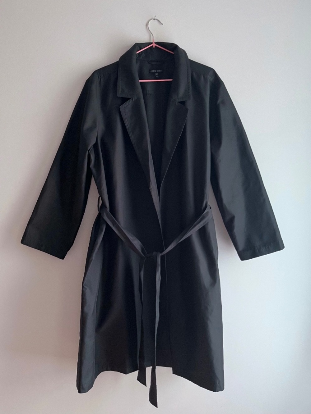 Eileen Fisher open trench with belt in grey-green - Size XL